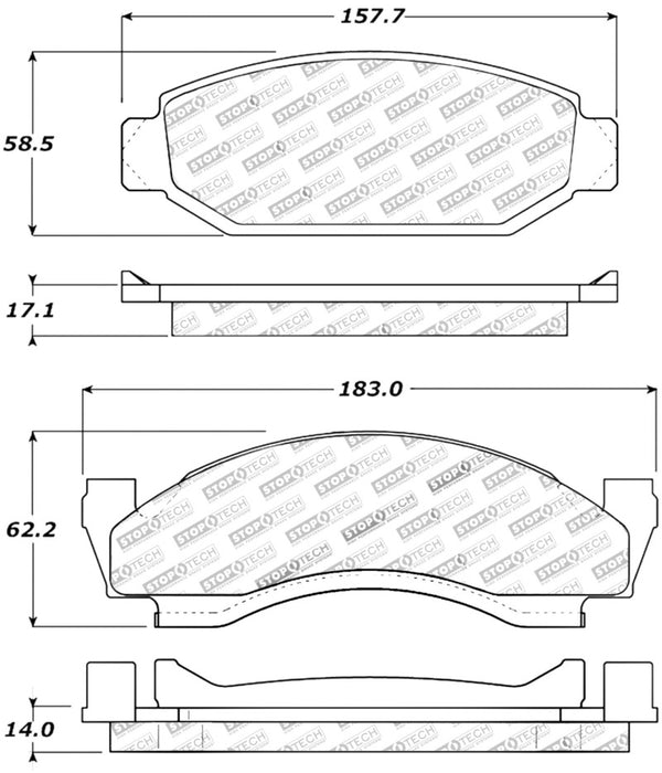 Plaquettes de frein avant StopTech Performance pour Ford Gran Torino / Ranchero / Thunderbird 72-74