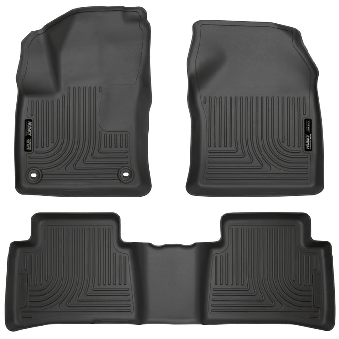 Revêtements de sol avant et 2e siège noirs Husky Liners 2016 Toyota Prius Weatherbeater (couverture des pieds)