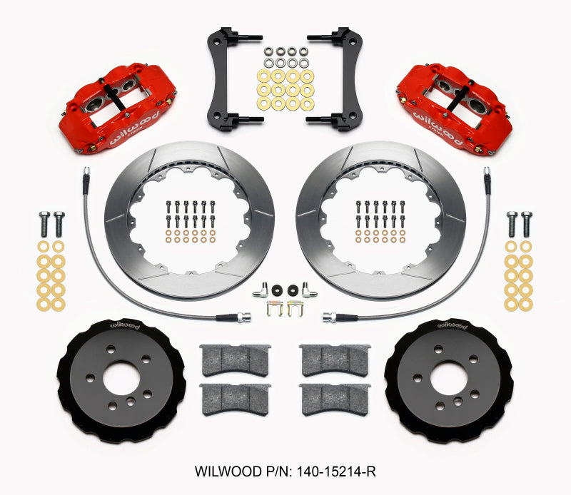 Kit de chapeau avant Wilwood Narrow Superlite 6R 12,88 pouces rouge 2014-2015 Mini Cooper avec lignes