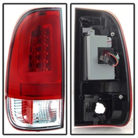 Feux arrière à LED Spyder 97-03 Ford F150 Stylsd. F250 V3 - Rouge/Clr ALT-YD-FF15097V3-LBLED-RC
