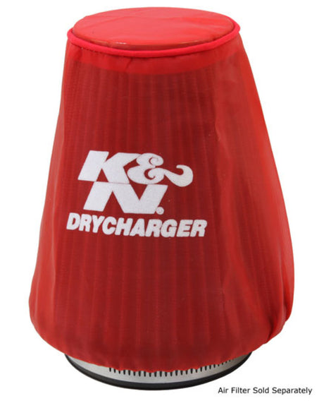 Filtre à air rond conique K&amp;N Red Drycharger 5,25 po x 3 po