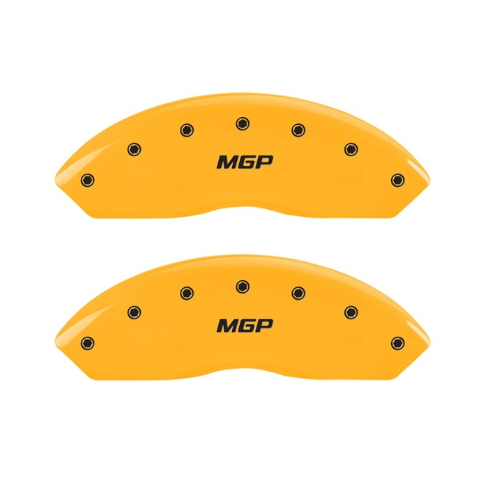 MGP Front set 2 Caliper Covers Engraved Front MGP Yellow finish black ch