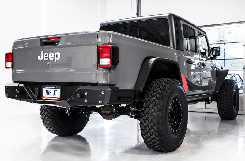 AWE Tuning 20-21 Jeep Gladiator JT 3.6L Tread Edition Cat-Back Dual Exhaust - Diamond Black Tip