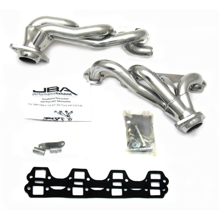 Collecteur d'échappement JBA 87-96 Ford F-150 5,8 L SBF 1-5/8 po primaire Silver Ctd Cat4Ward