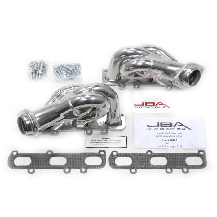 Collecteur d'échappement JBA 11-17 Ford Mustang 3,7 L V6 1-5/8 po primaire Silver Ctd Cat4Ward