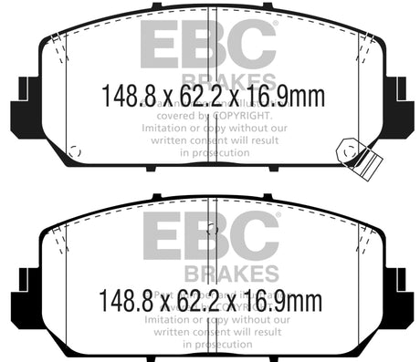 Plaquettes de frein avant EBC 16+ Acura ILX 2.4 Yellowstuff
