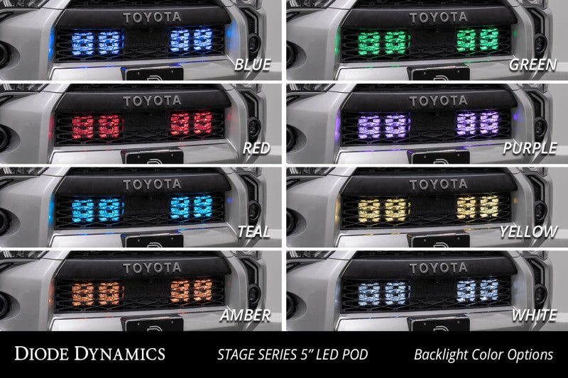 Kit de 4 modules LED pour calandre Stealth Toyota 4Runner SS5 14-23 de Diode Dynamics - Combo blanc Pro