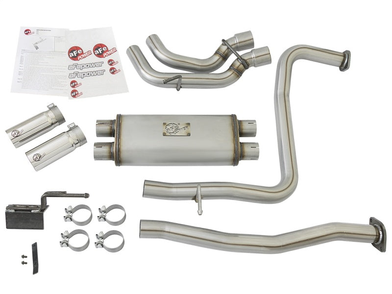 Échappement arrière de catalyseur aFe POWER Rebel Series 2-1/2 po 409 SS avec embouts polis 16-17 Nissan Titan V8 5,6 L