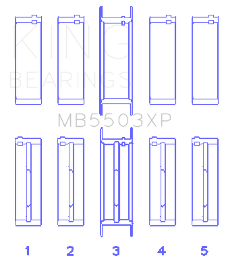 Ensemble de roulements principaux de performance King Ford V8 351ci 5,8 L 16 V (taille STD)