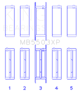 King Engine Bearings Ford 351ci Cleveland V8 (Size 001) Tri-Metal Performance Main Bearing Set