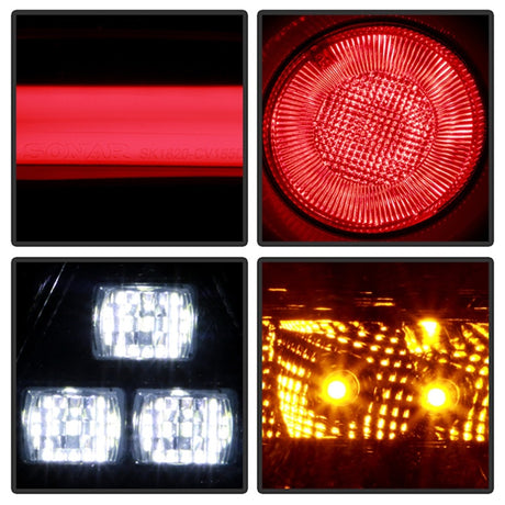 Feux arrière à LED Spyder 16-19 pour Honda Civic 5 portes à hayon - Chrome noir (ALT-YD-HC16HB-BC)