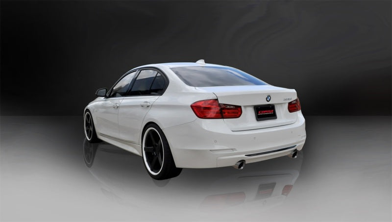 Corsa 12-14 BMW 335i Sedan AWD F30 3in Polished Touring Dual Rear Single 3.5in Tip Cat-Back Exhaust