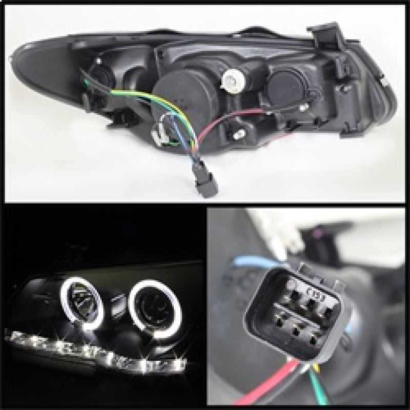 Phares de projecteur Spyder Hyundai Elantra 07-10 LED Halo DRL Blk PRO-YD-HYELAN07-DRL-BK