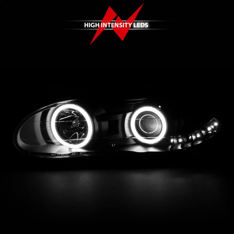Phares de projecteur ANZO 1998-2002 Chevrolet Camaro avec halo noir