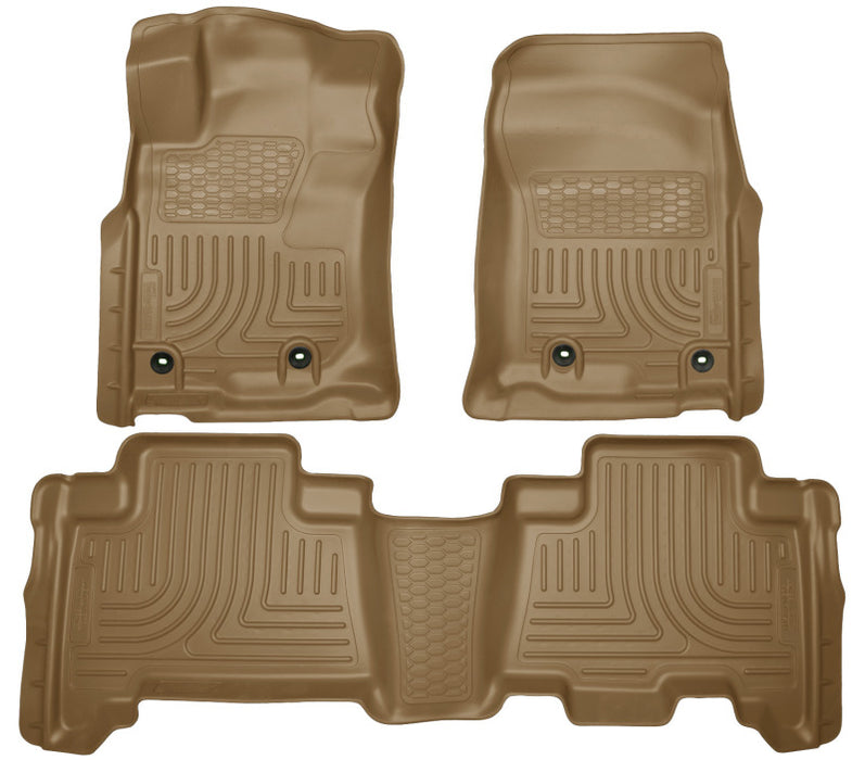 Revêtements de sol avant et 2e siège Husky Liners 2013 Toyota 4Runner WeatherBeater Tan