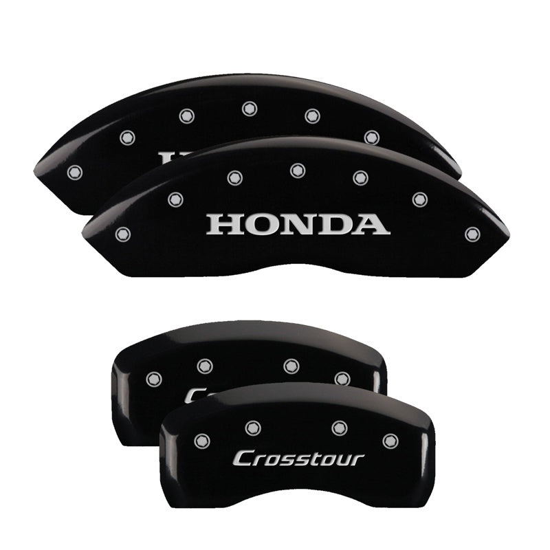 Couvre-étriers MGP 4 gravés avant Honda gravés arrière Crosstour finition noire argent ch