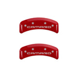 MGP 4 Caliper Covers Engraved Front & Rear Gen 4/Camaro Red finish silver ch