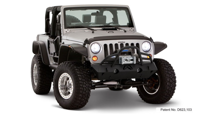 Bushwacker 07-18 Jeep Wrangler Flat Style Flares 4 pièces pour utilitaire sport 2 portes uniquement - Noir