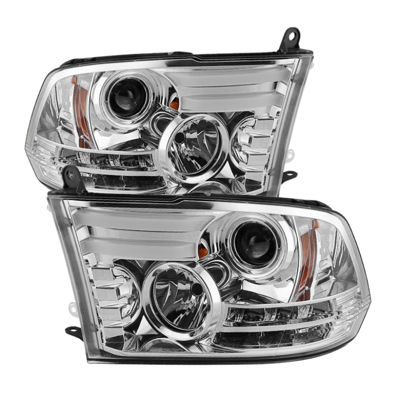 Phares de projecteur Spyder Dodge Ram 13-15 Barre lumineuse DRL Chrome PRO-YD-DR13-LBDRL-C