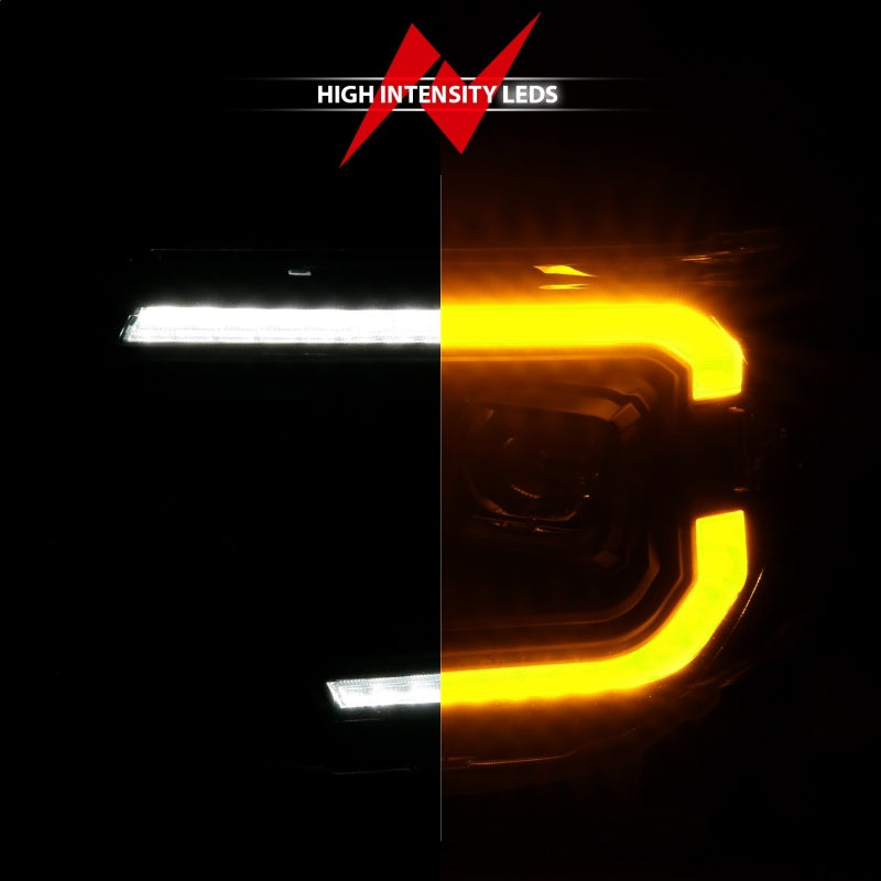 Phares de projecteur ANZO 12-15 Toyota Tacoma - avec boîtier noir à interrupteur de barre lumineuse