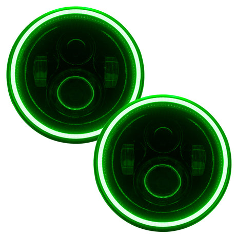 Phares à DEL haute puissance Oracle 7 pouces - Lunette noire - Vert