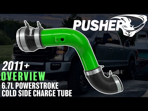 Pusher HD 3" Cold Side Charge Tube for 2011-16 Ford F250/350 6.7L Powerstroke w/ Throttle Valve Adapter