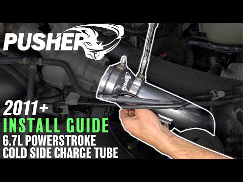 Pusher HD 3" Cold Side Charge Tube for 2011-16 Ford F250/350 6.7L Powerstroke w/ Throttle Valve Adapter